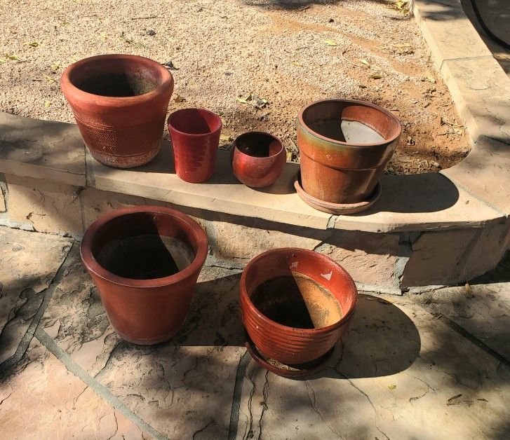 Glazed Clay, Ceramic And Clay Flower Pots 