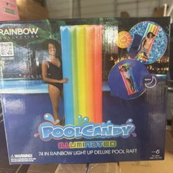Pool Candy 74" Rainbow Haze Deluxe Light-Up Pool Raft