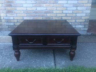 Solid wood 40” square coffee table- very heavy