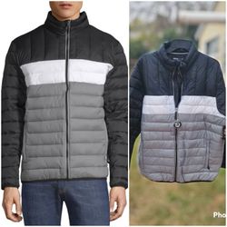 Men's Jacket Large New Black Gray