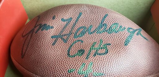 Jim Harbaugh signed football