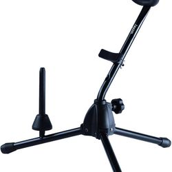Alto/Tenor Saxophone Stand with Detachable Flute/Clarinet Holder, Adjustable Portable Stand for Alto Saxophone, Tenor Saxophone, Clarinet & Flute. Fol