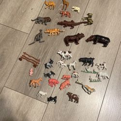 Vintage zoo and farm animals
