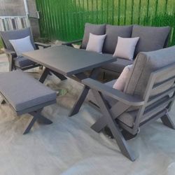 5 Piece eXCaliber Aluminum Outdoor Patio Furniture Dining Set *New*