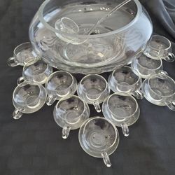 Punch bowl set glass