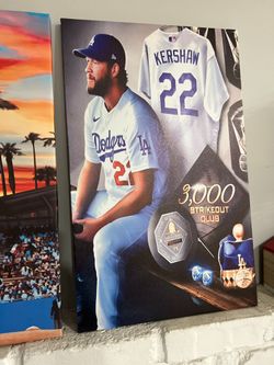 Clayton Kershaw Dodgers Canvas – 3,000 Strikeout Club