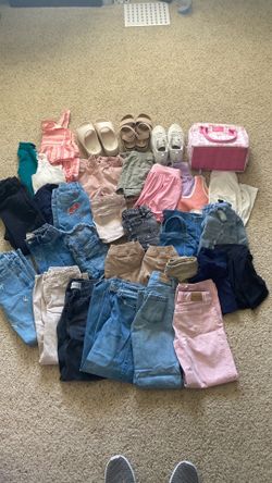 Girls school clothes lot size 7/8 of 35++ Abercrombie jeans, shorts, shirts shoes+