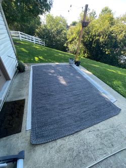 Large Charcoal Outdoor Area Rug