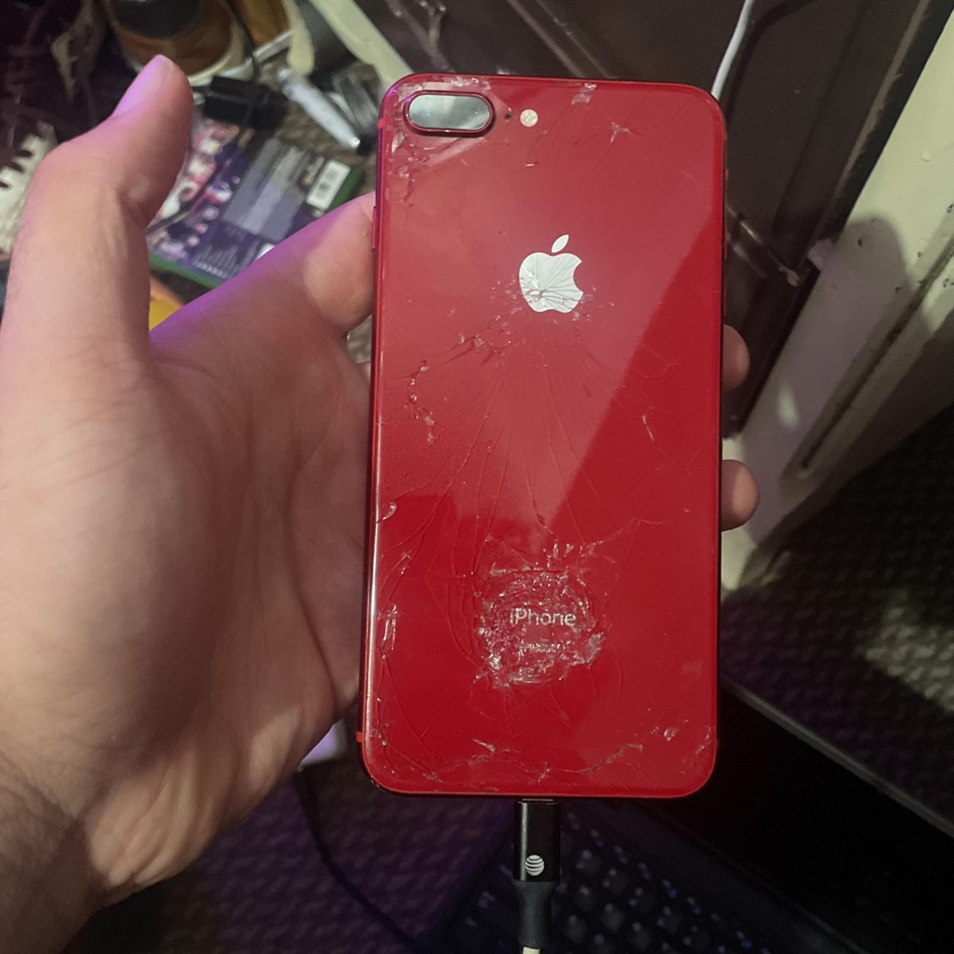 Broken Red Iphone Cover Cracked IPhone 8(read Description)