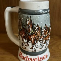 1982 BUDWEISER 50th Anniversary Clydesdales Holiday Stein By CERAMARTE