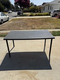 Free Ikea Black Table Desk featuring a rectangular style
