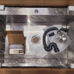 Dual Mount Single Bowl Kitchen Sink 9" Deep. 33×22. Includes Accessories