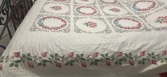 Cross stitch queen quilt
