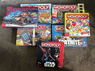 Variety of Board Games (Monopoly, Minecraft and Pokemon)