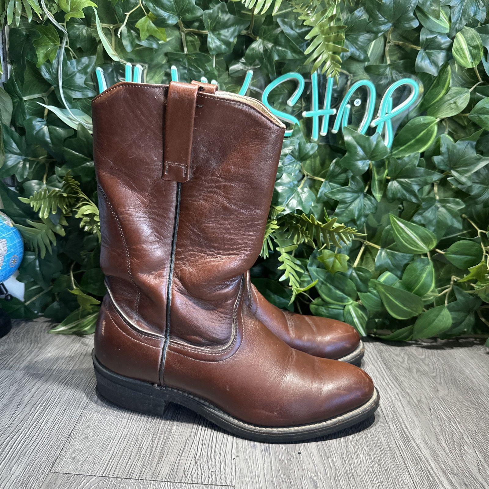 Vintage Red Wing 1472 Pecos Roper Cowboy Goodyear Boots Men Sz 8.5 D Made in USA