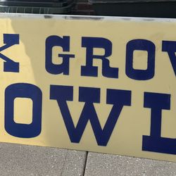 Vintage partial outdoor bowling center sign 96”x34”x1/4”