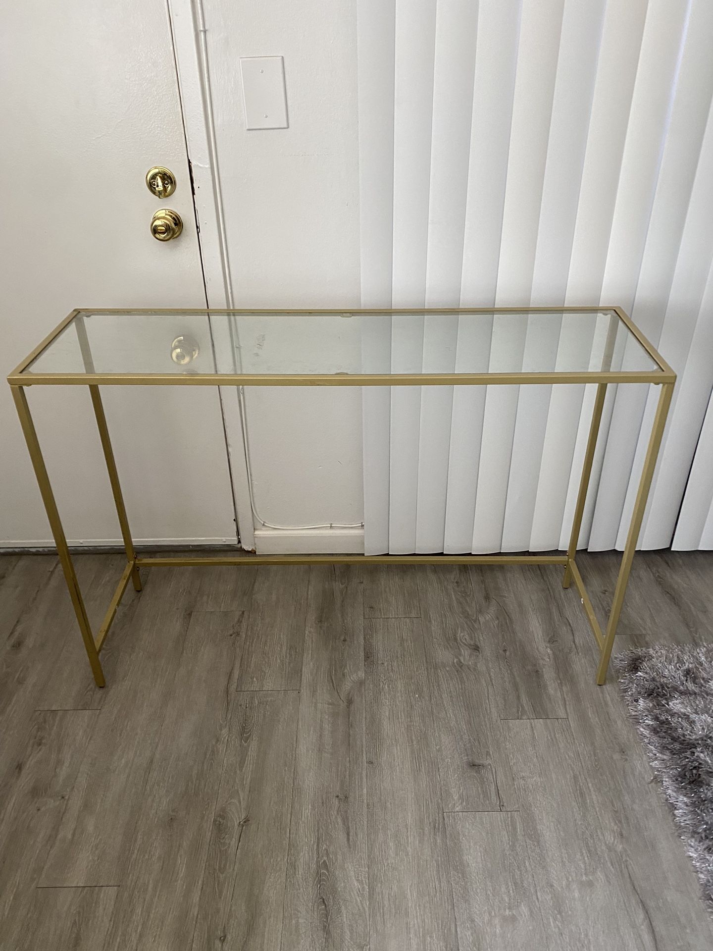 Gold Glass Top Desk