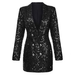 🖤Black posh Sequin Blazer Dress