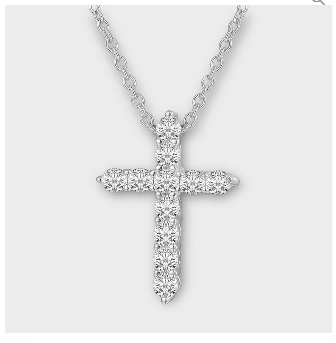 Elegant Silver Cross Pendant Necklace