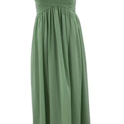 Mint Green Formal Dress – Size S/M – Floor Length (47”) – Elegant Pleated Bodice