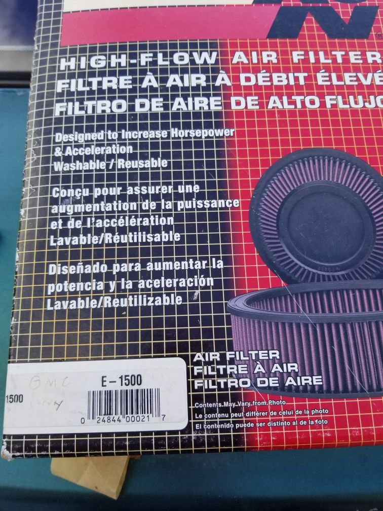 K&N air filter Chevy c10,suburban,k15