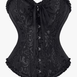 Black Lace Bustier Corset – Gothic / Vintage Style-Size S