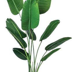 One 5 Foot Artificial Silk Bird of Paradise Palm Tree Potted Plant