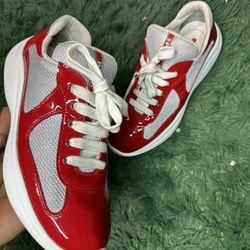 Size 8 Prada America's Cup biker fabric sneakers 