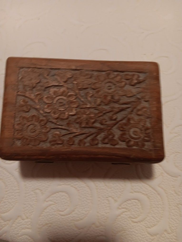 Keepsake Carved Wood Box