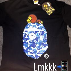 Blue and black Bape shirt