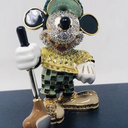 Arribas Brother Disney Golfer Mickey Mouse Swarovski Crystals figurine