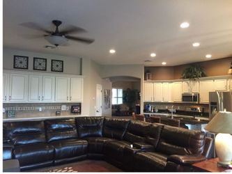 Leather sectional couch for sale w recliners