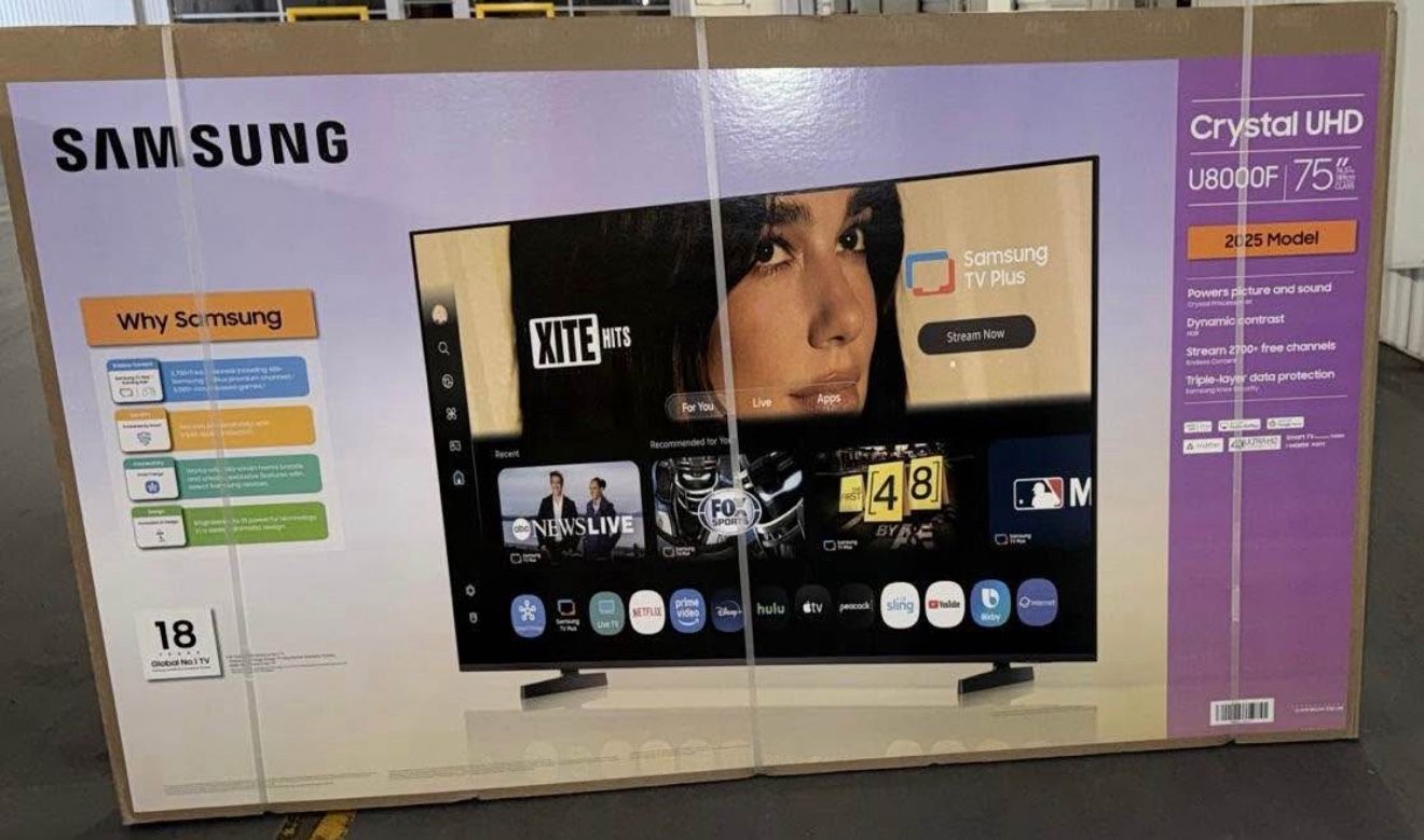 Samsung - 75” Class U8000F Series Crystal UHD 4K Smart Tizen TV (2025)