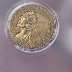 1911 2.5 Gold Coin 