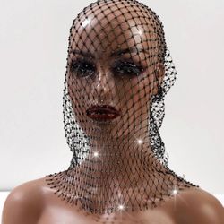 Rhinestone Fishnet Style Head Piece 