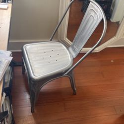 2 Metal Dining Chairs