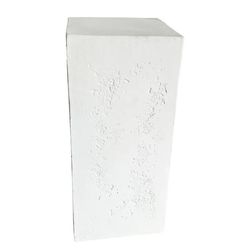 Postmodern White Plaster Pedestal - 12.75"W × 13"D