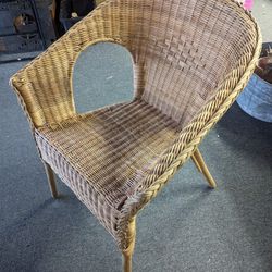 Wicker Chair/ Storage Table Piece