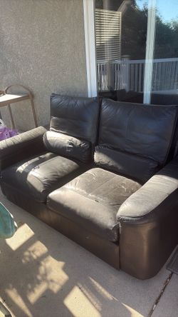 Black leather couch