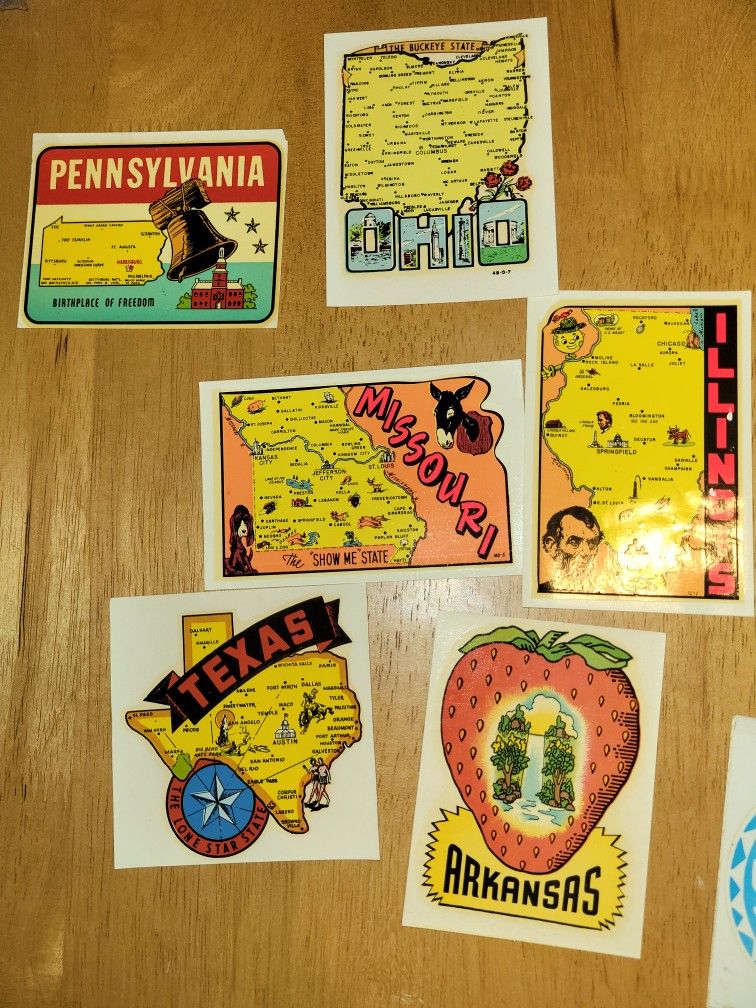 Vintage Press On Sticker Decals