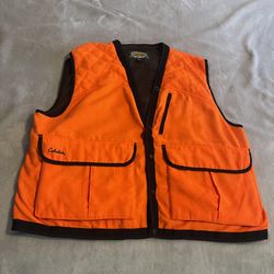 Cabela’s Vest Men XL Orange Hunting Shooting Padded Utility Pullover Sleeveless