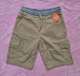 Wonder Nation Boys Cargo Shorts Size XL 14/16 Khaki Tan Pull On NWT Elastic Wais
