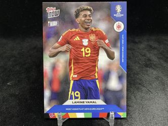 LAMINE YAMAL 2024 TOPPS NOW UEFA EURO #067 MOST ASSISTS AT UEFA EURO / SPAIN