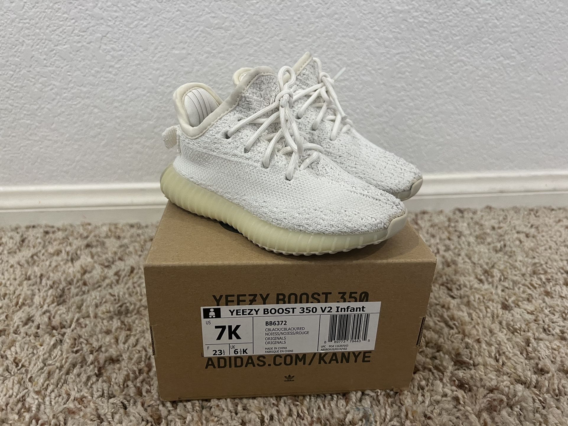 Kids Yeezy 350 Cream Size 7k Or 7c