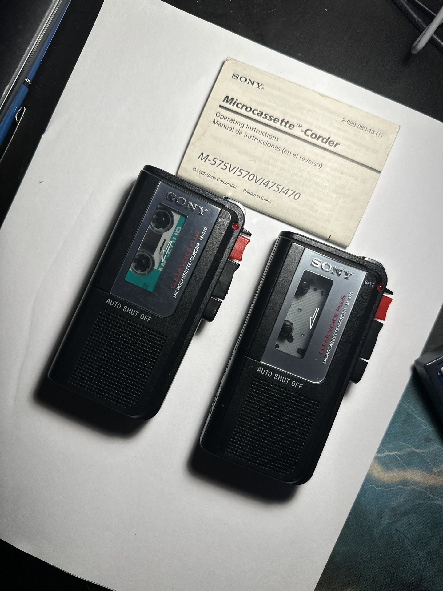 Sony M-470 Handheld Cassette Voice Recorder