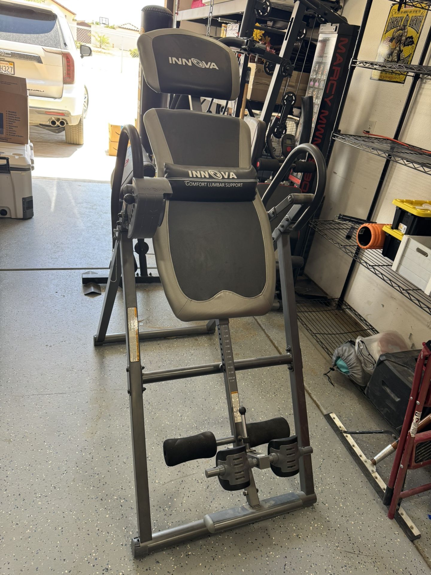 Innova Inversion Table with Adjustable Headrest, Reversible Ankle Holders, and 300 lb Weight Capacity