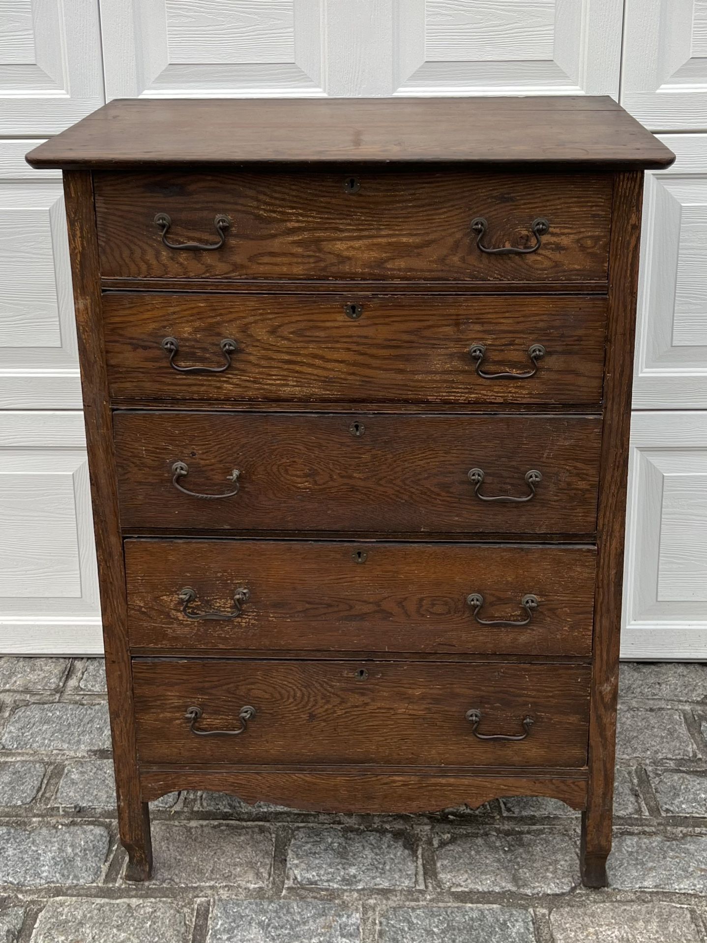 Antique Solid Oak Dresser For Refinishing