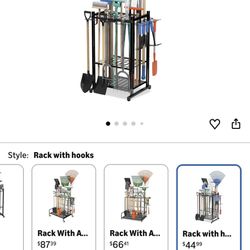 Sttoraboks Garden Tool Organizer Rack Up to 50 Tools, Heavy-Duty Steel Yard Tool Organizer 