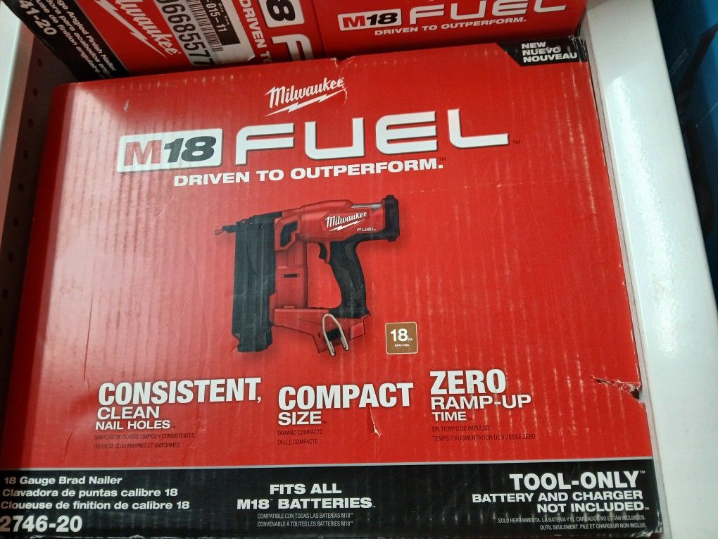 Milwaukee New 18ga Brad Nailer Fuel