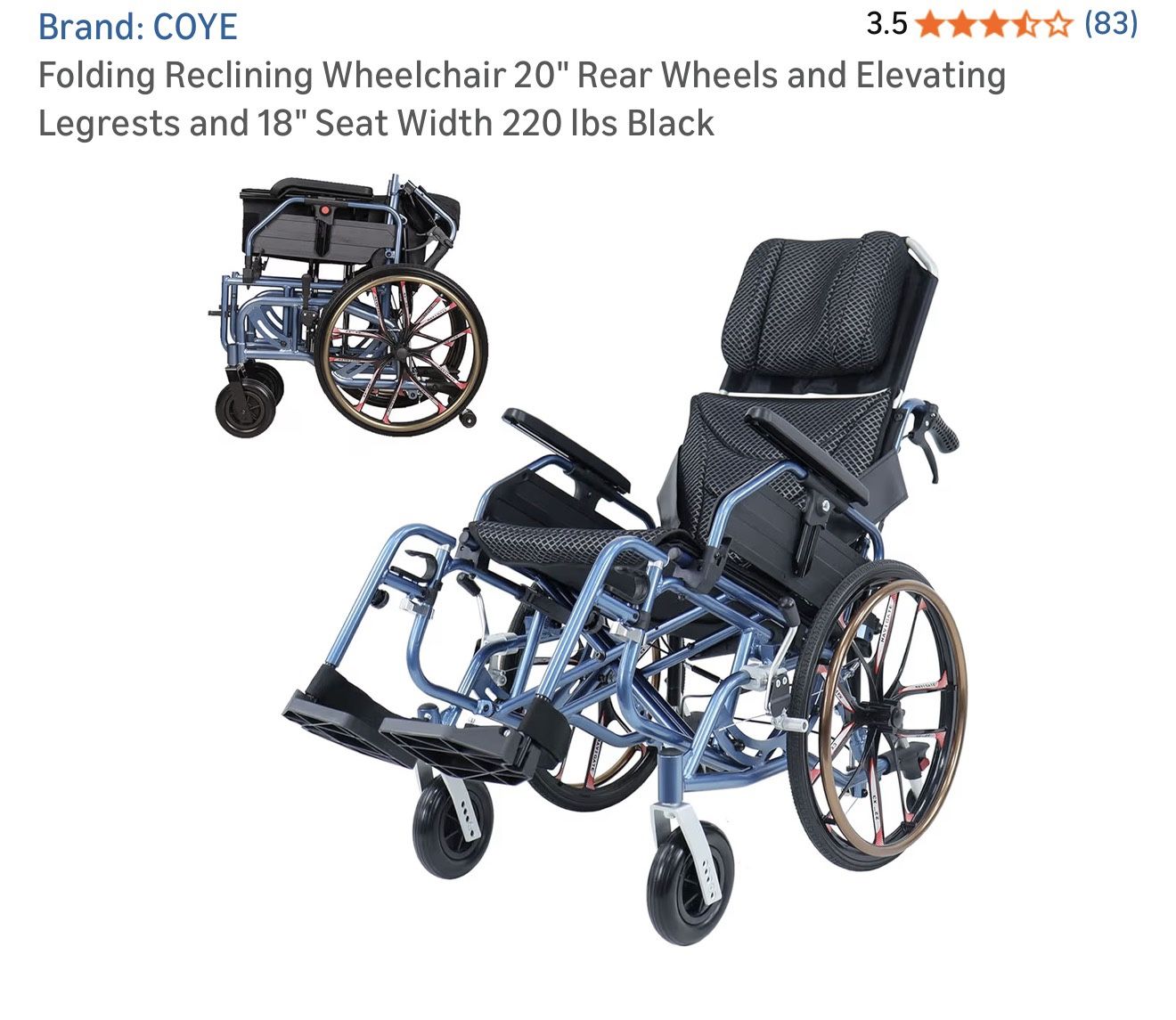 Light Weight Transport Chair Recliner